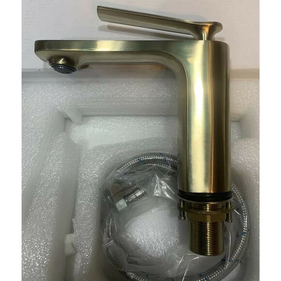 BEELEE Faucet Bathroom Sink Lavatory Vessel with Single Handle Gold Solid Brass - Picture 9 of 13